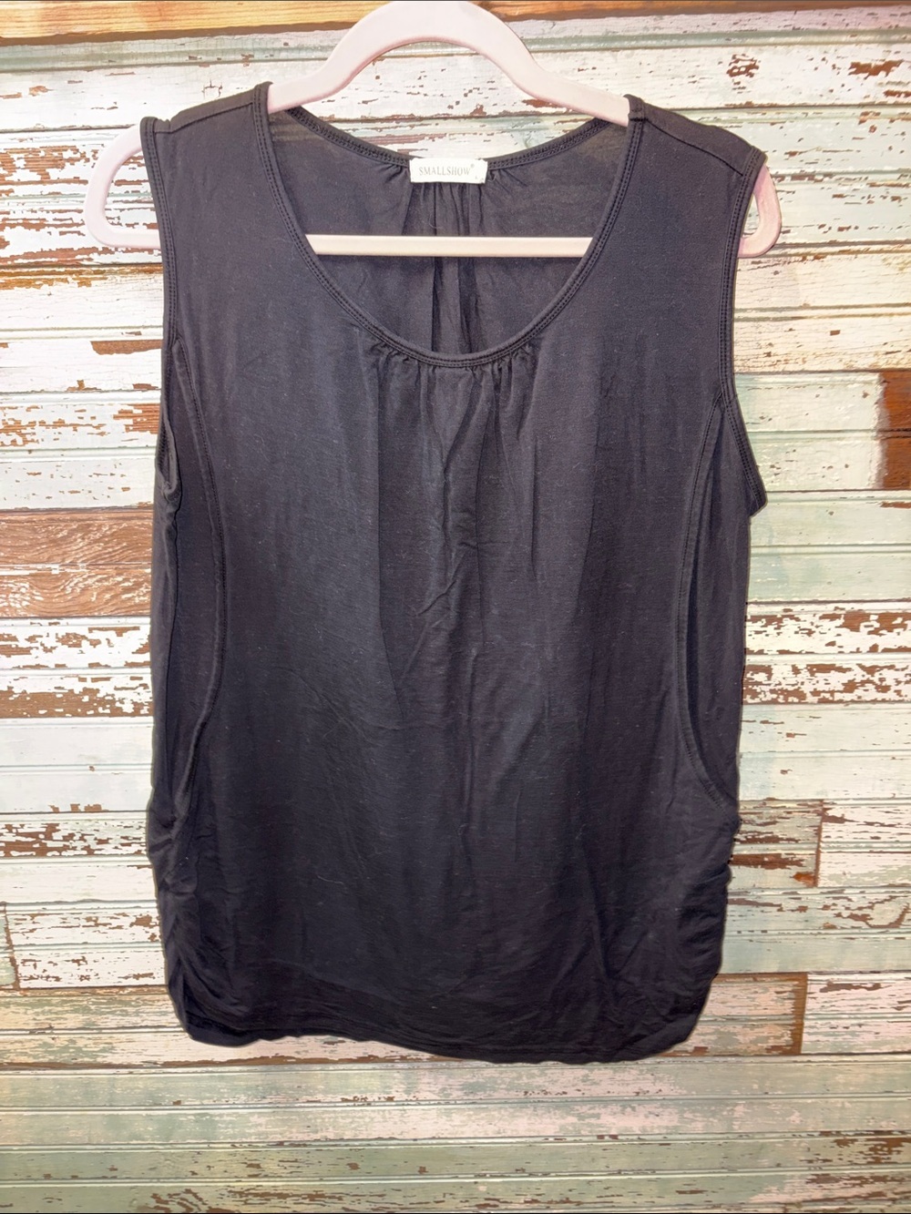 SmallShow Easy Access Black Sleeveless Scoop Neck Tank for Nursing